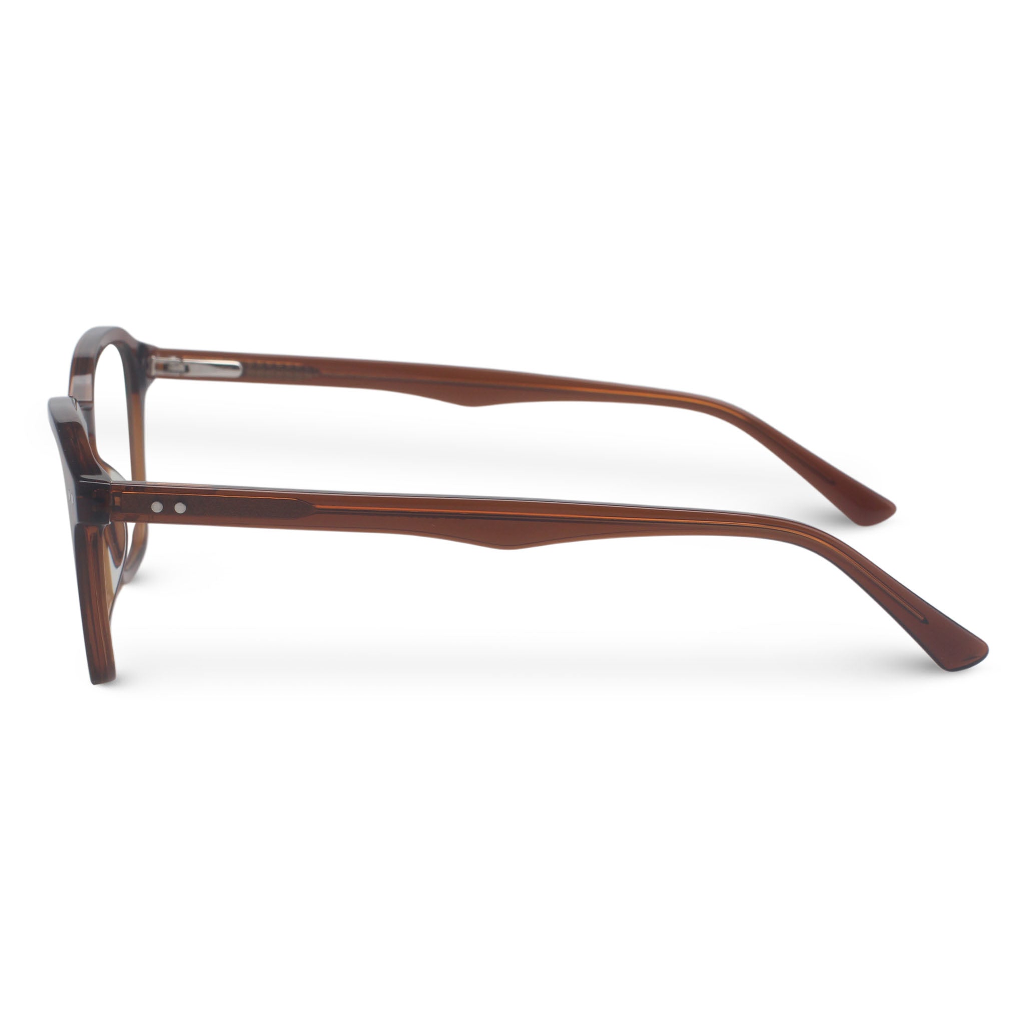 Minimal square brown eyeglasses