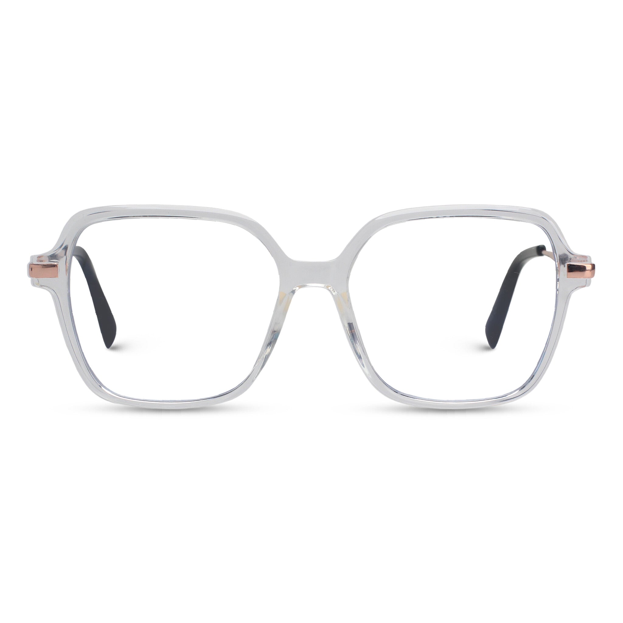 Geometric transparent eyeglasses