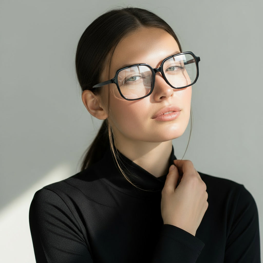 Black square eyeglasses