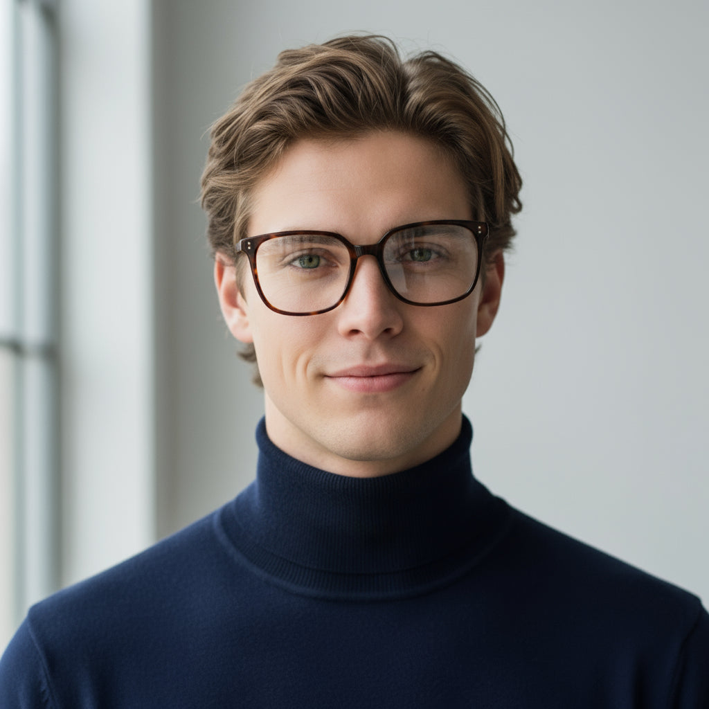 brown tortoise plastic eyeglasses