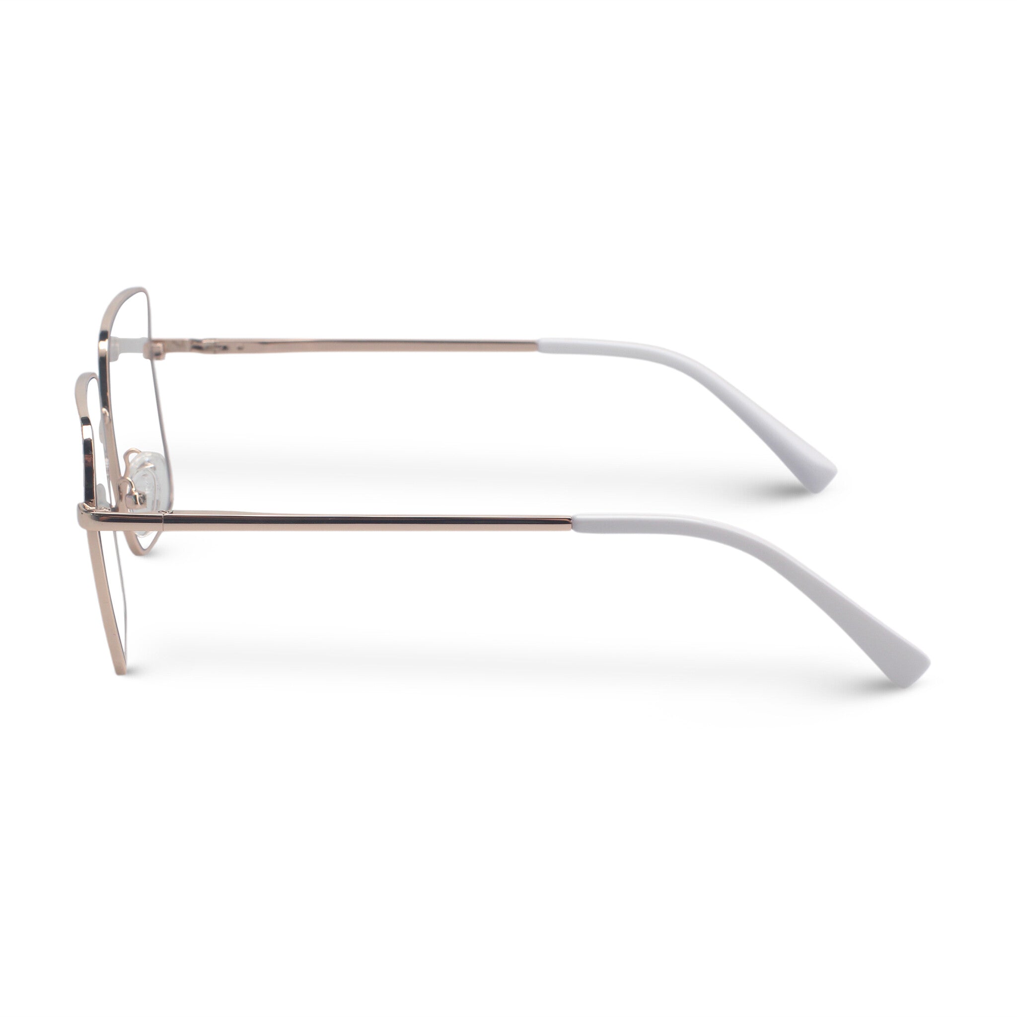 Oversized square white and pink eyeglasses