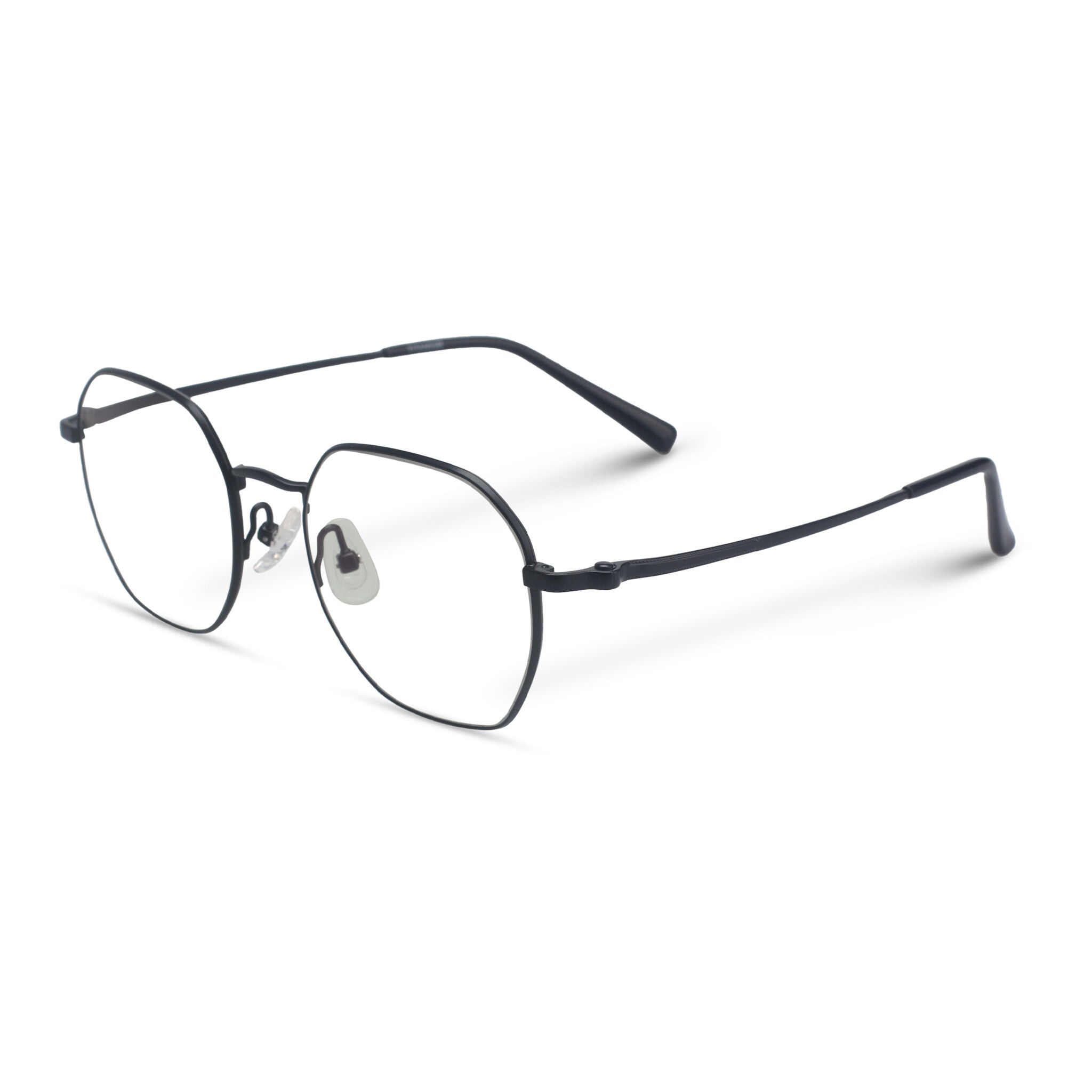 Minimal geometric titan black eyeglasses