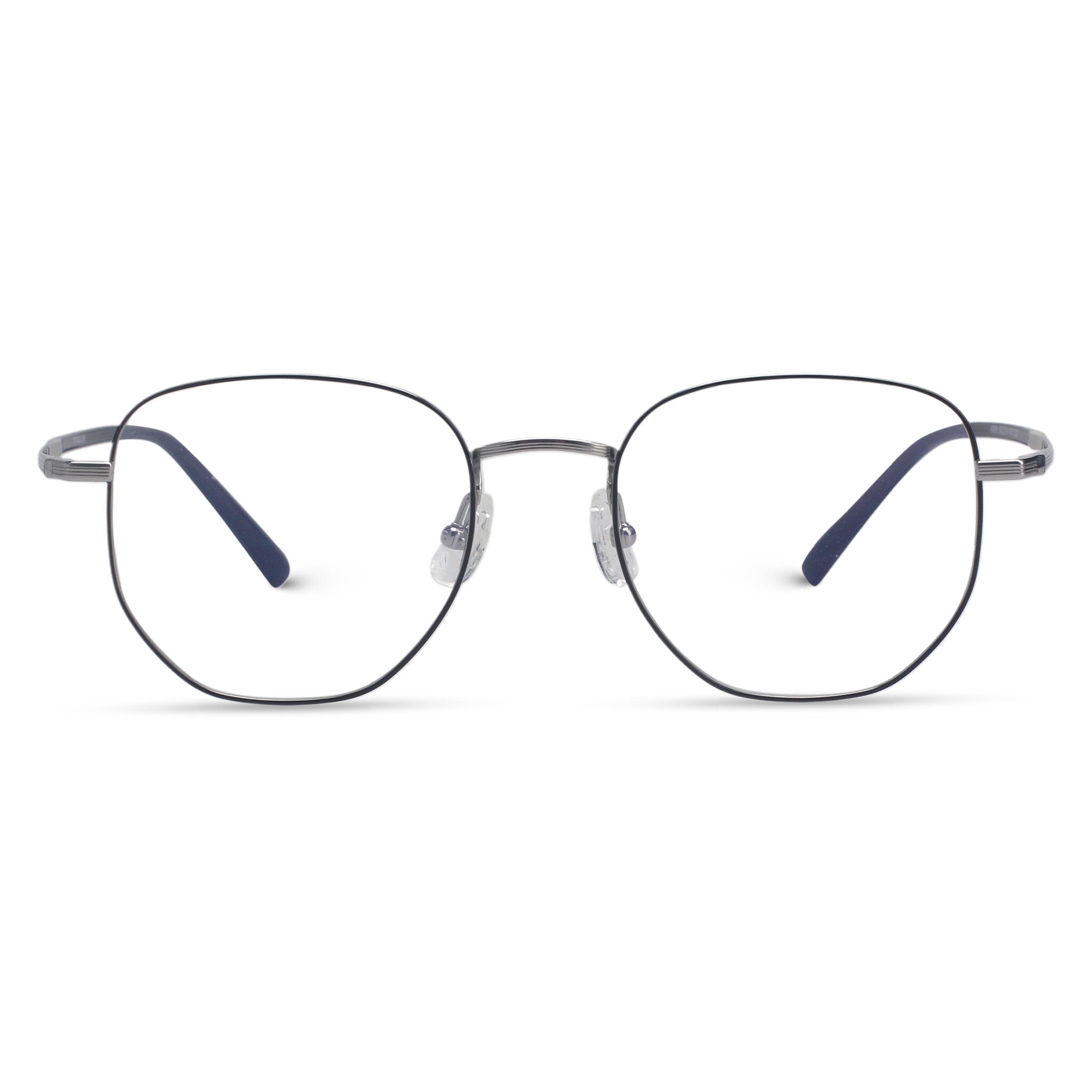 Minimal geometric titan silver eyeglasses