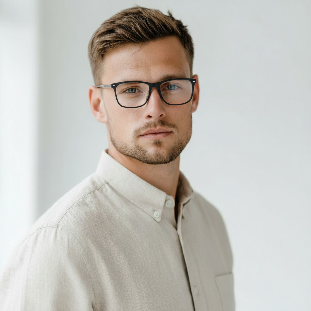 Classical rectangle black eyeglasses