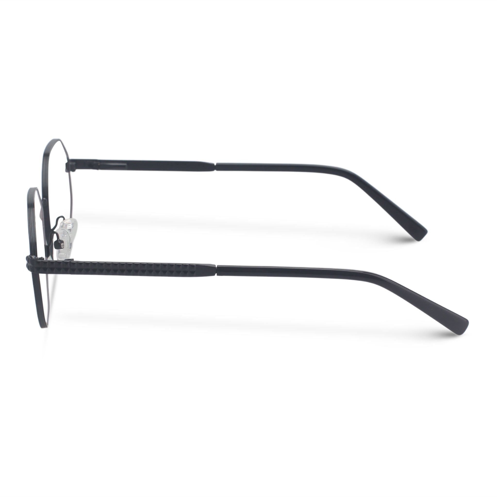Metal geometric black eyeglasses