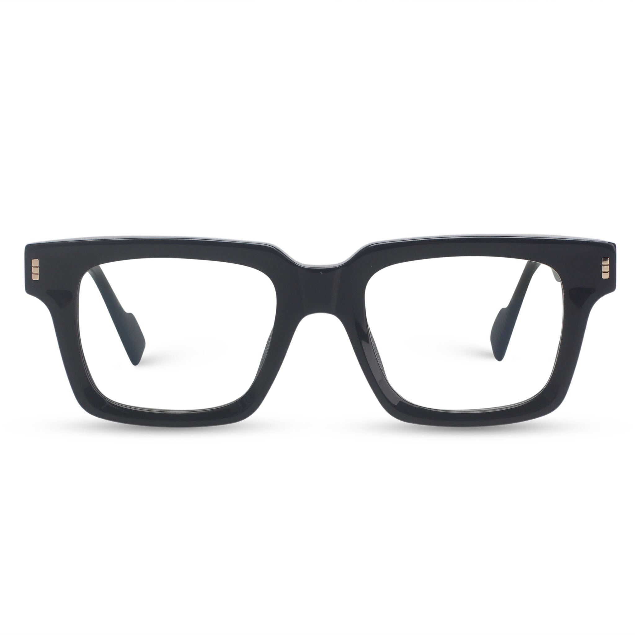 Bold square black eyeglasses
