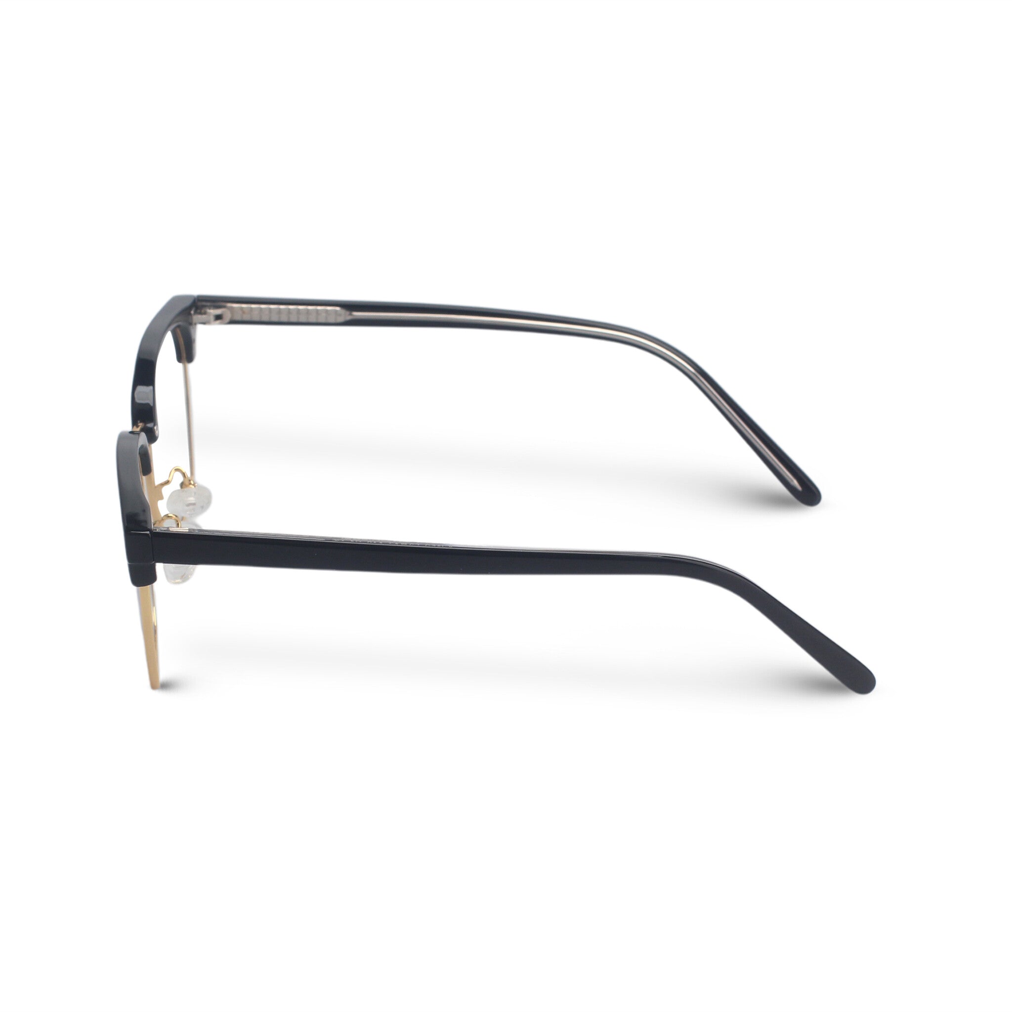 Square classical black and gold eyeglasses