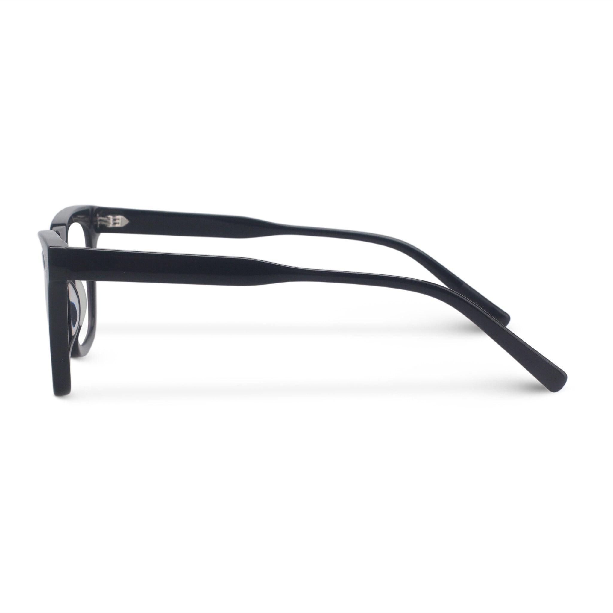 Black square plastic eyeglasses