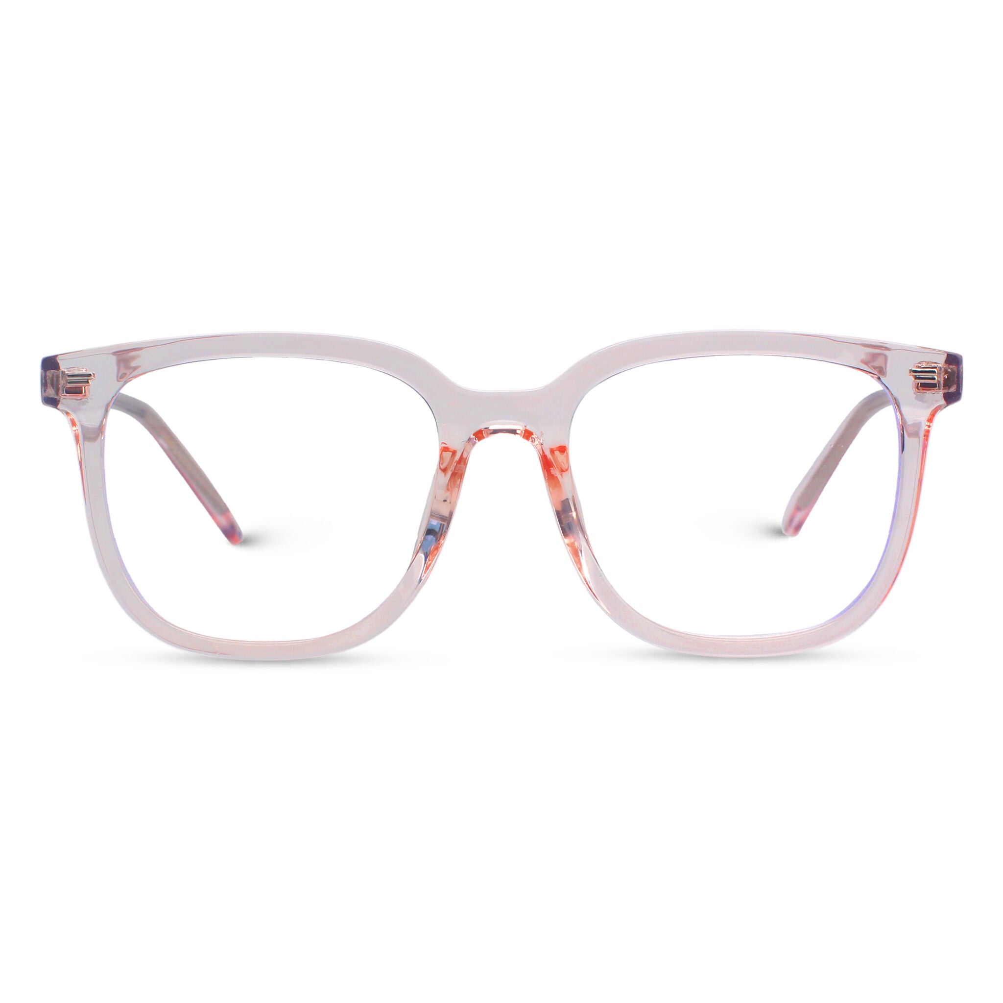 Oversized square light-pink eyeglasses