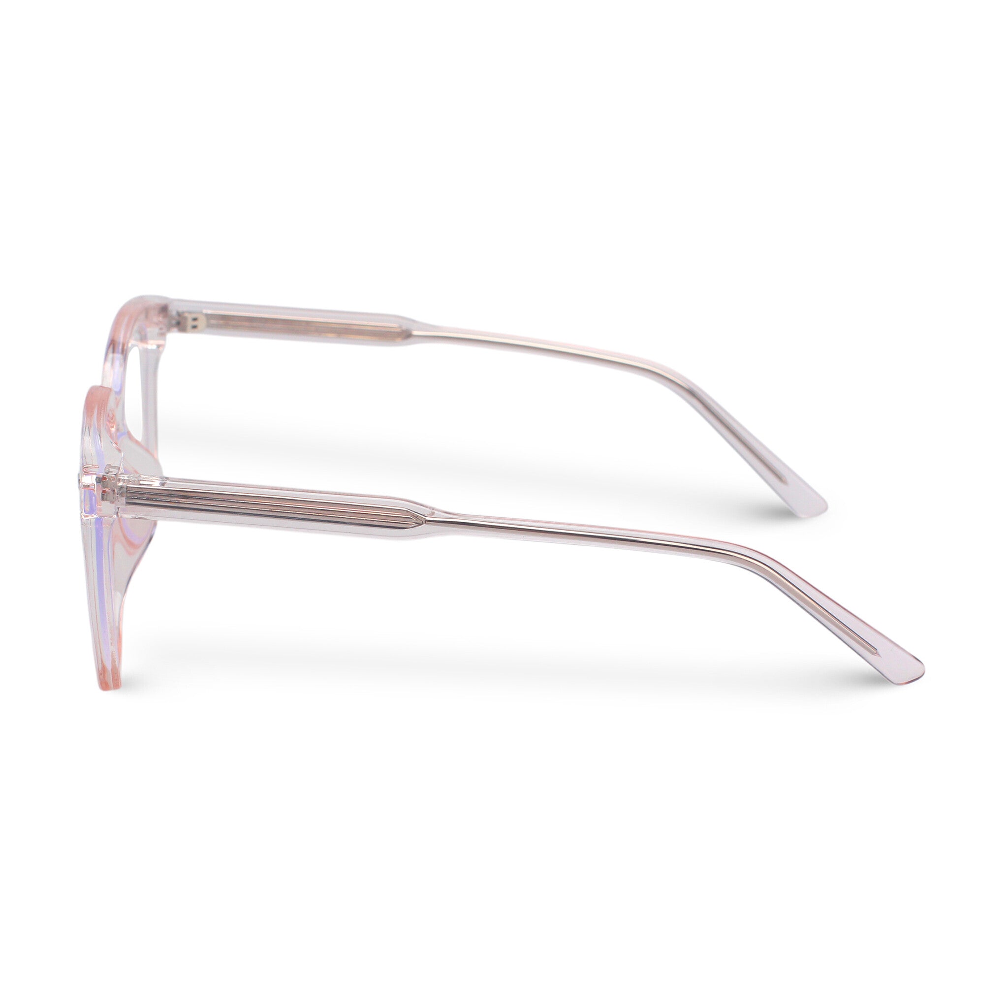 Oversized square light-pink eyeglasses