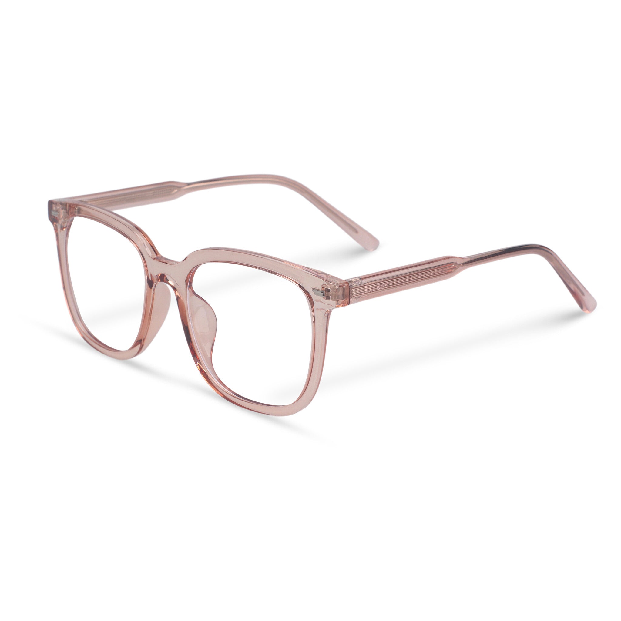 Oversized square pink eyeglasses
