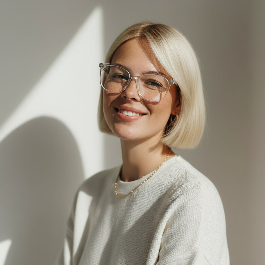 oversized square transparent eyeglasses