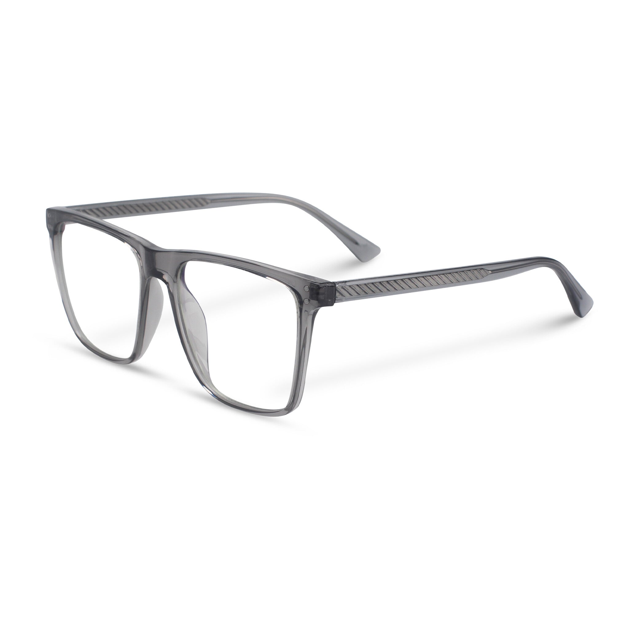 Classical square grey transparent eyeglasses