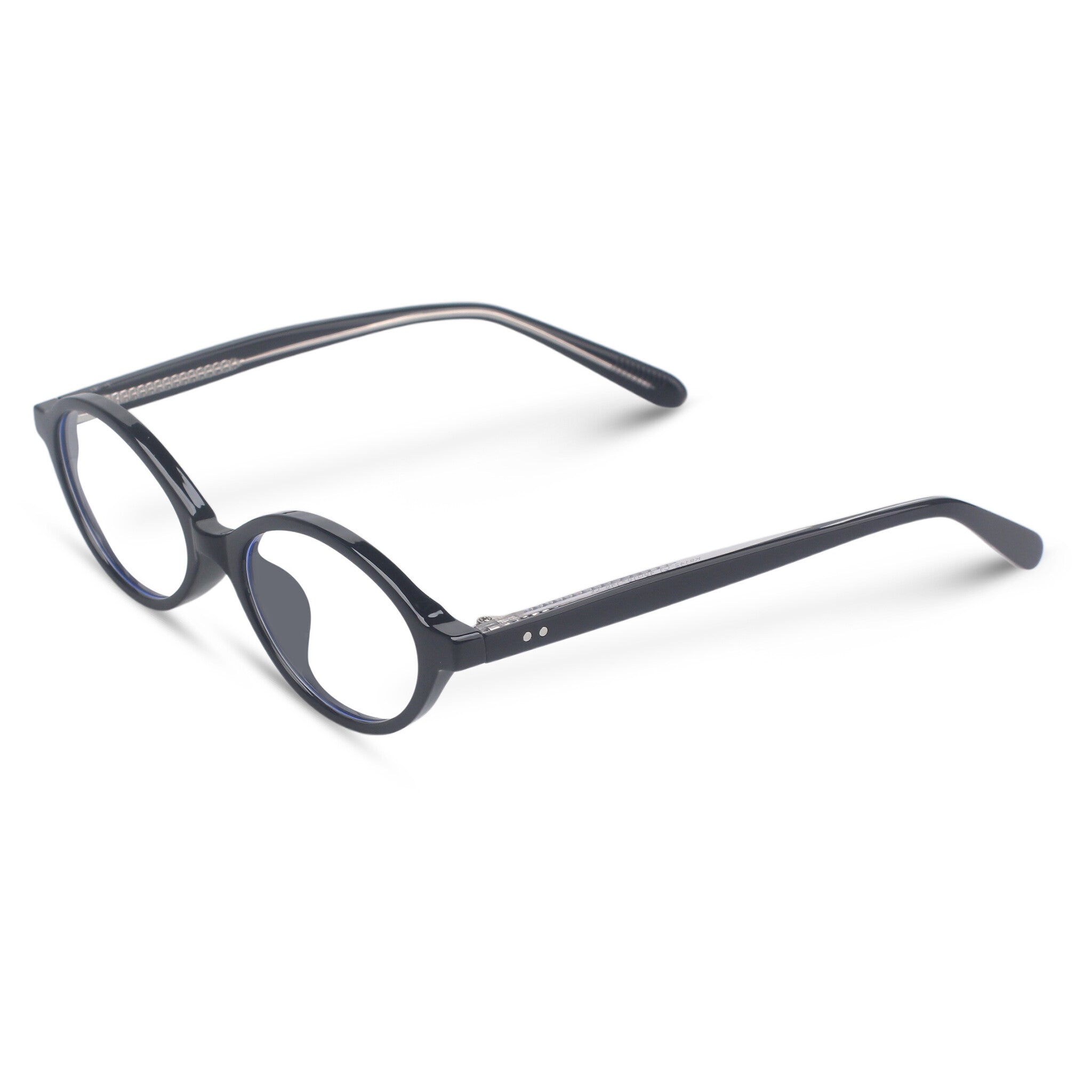 Oval black acetate eyeglasses