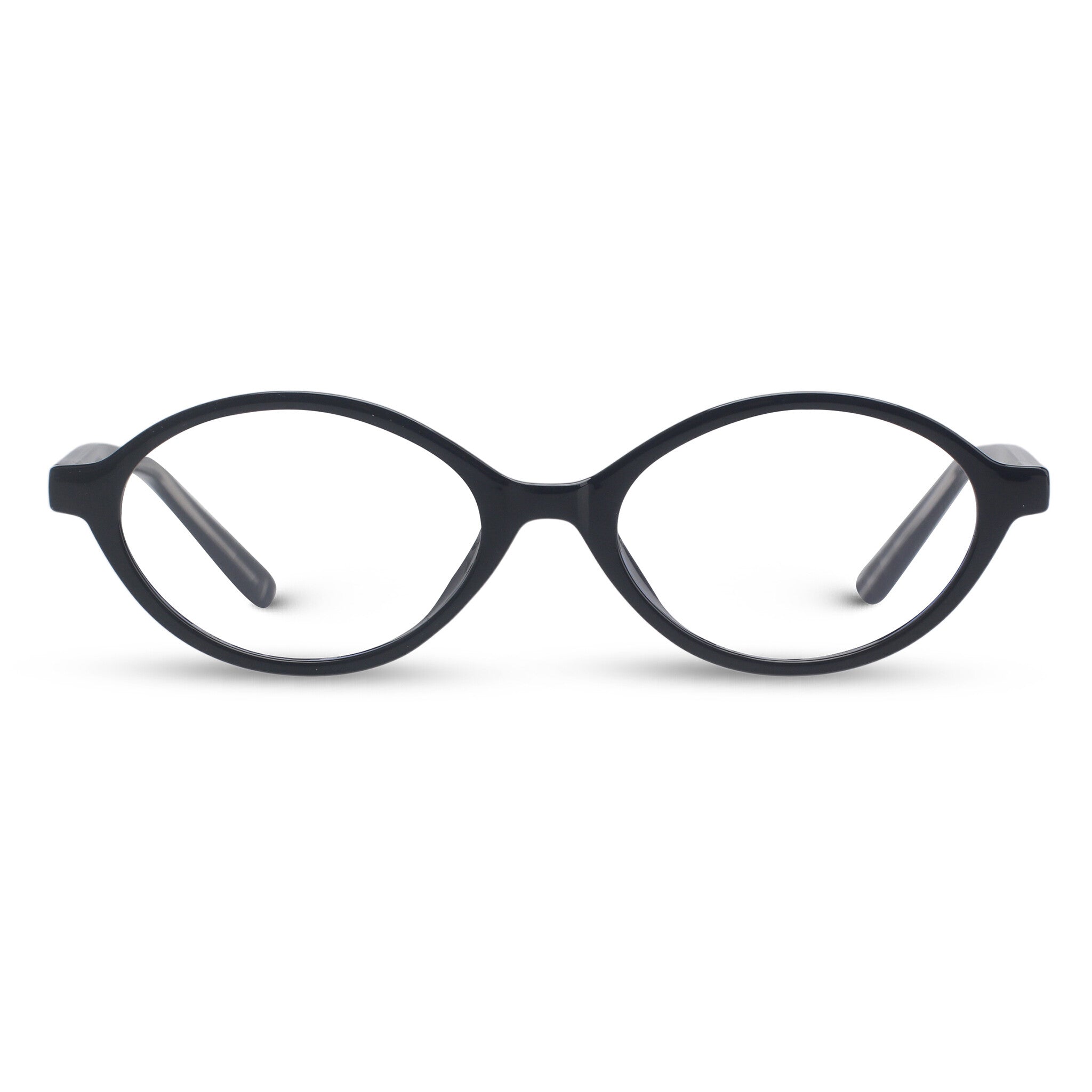 Oval black acetate eyeglasses
