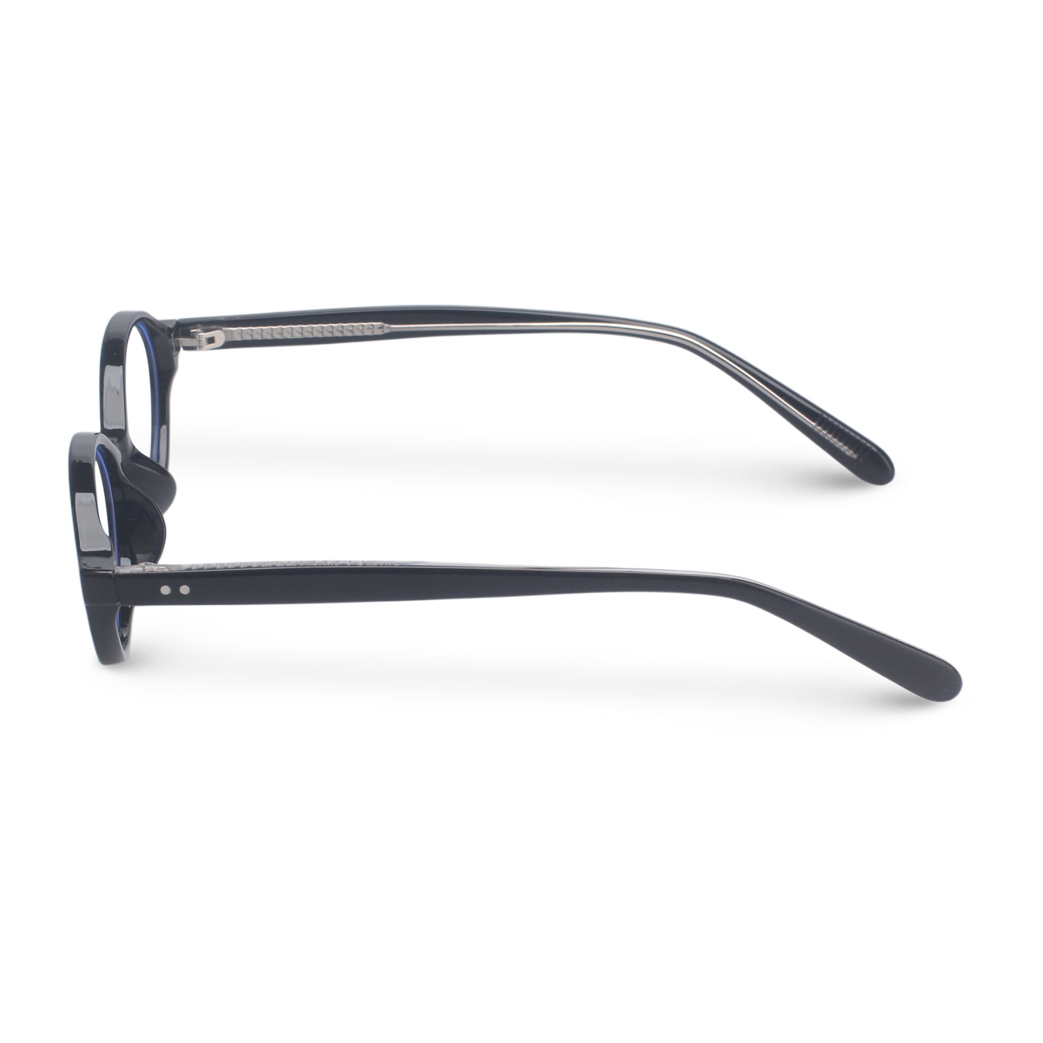 Oval black acetate eyeglasses