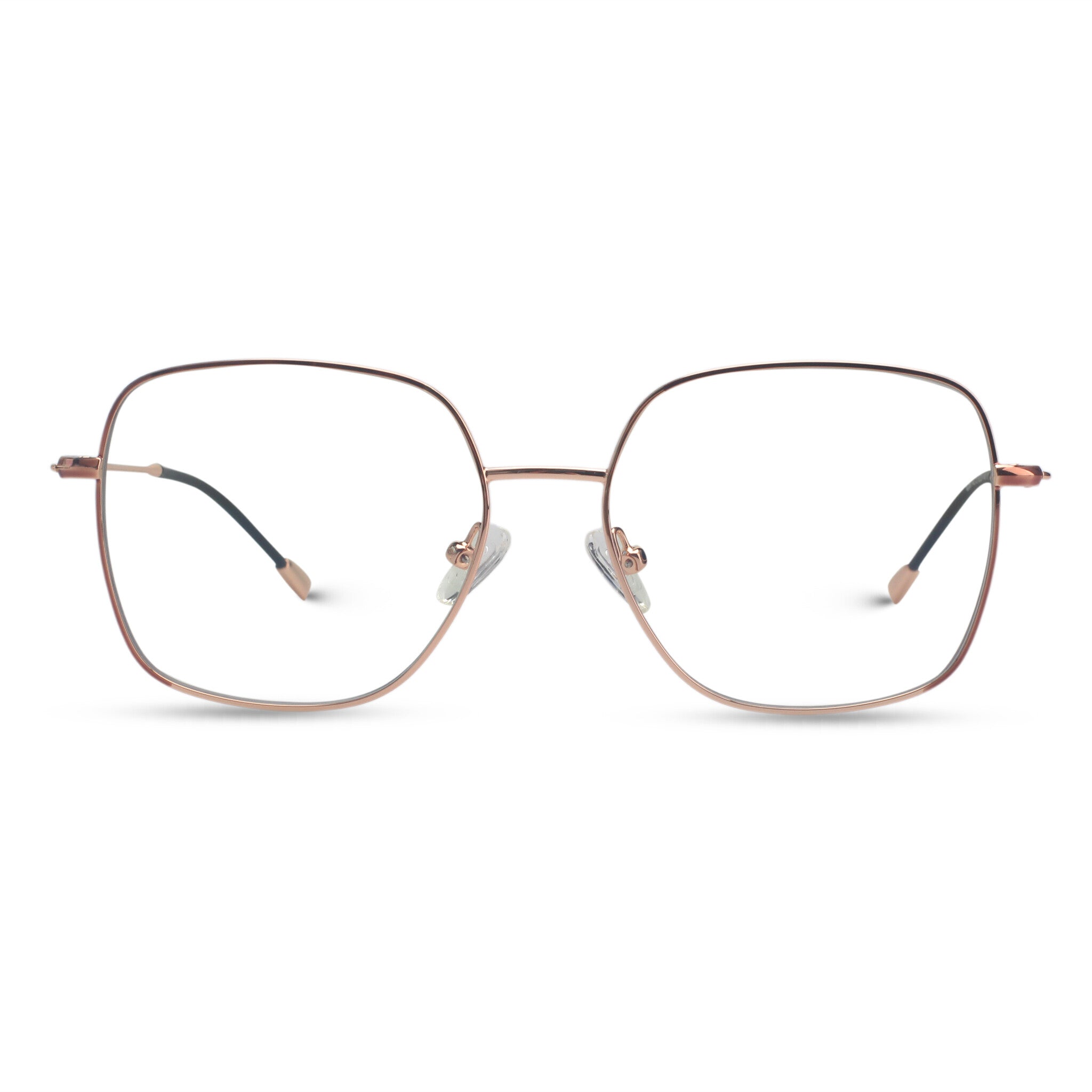 Oversized squared rose gold eyeglasses