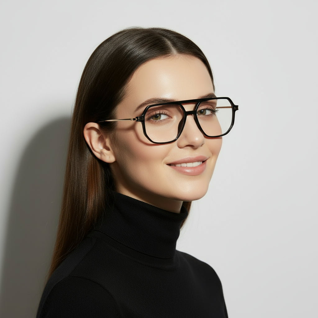 Aviator black eyeglasses