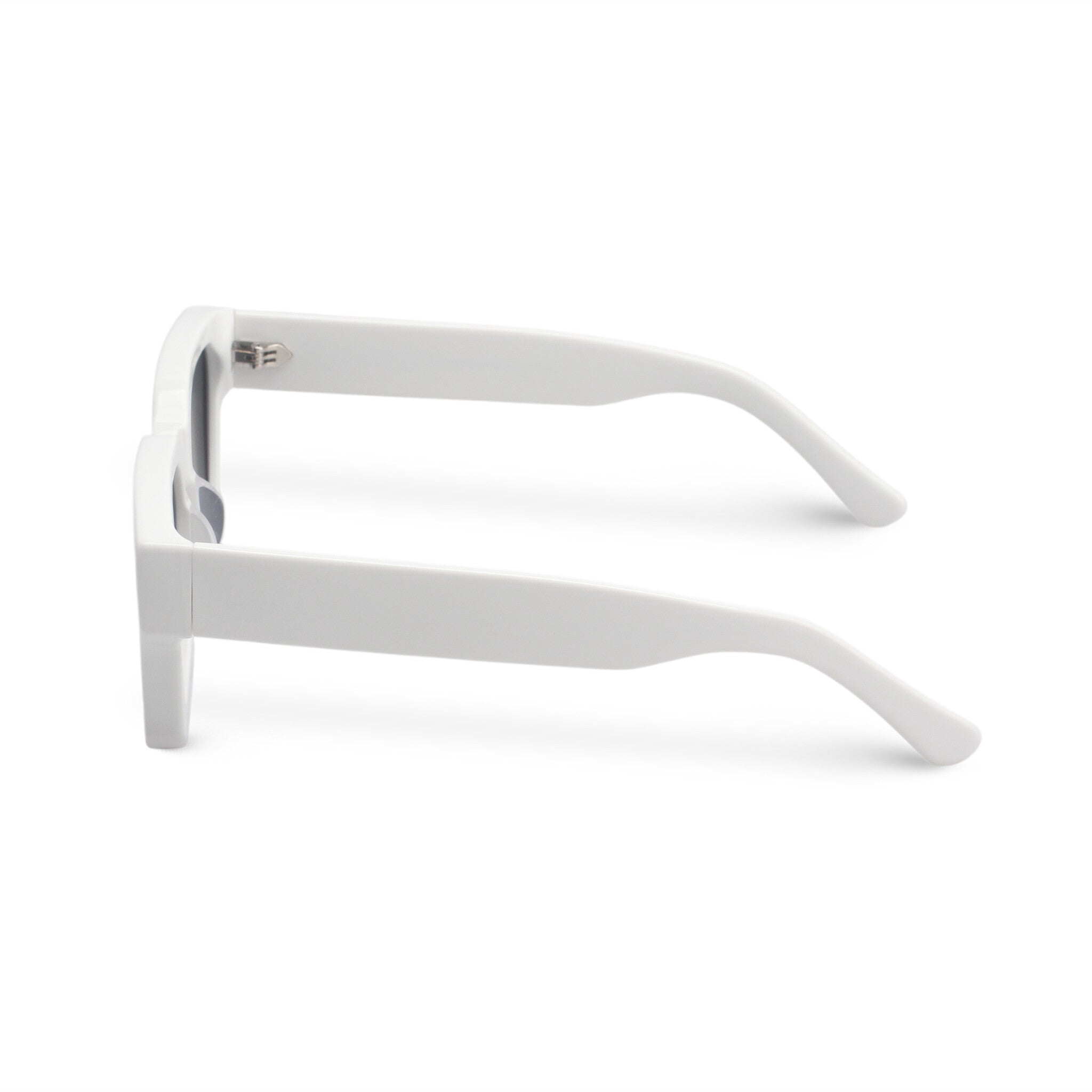 Rectangular bold white sunglasses