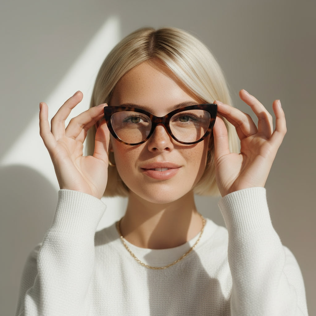 Women cat-eye tortoise eyeglasses