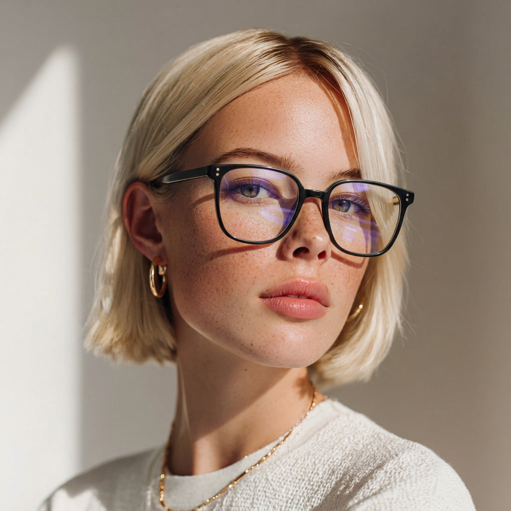 Classic square black eyeglasses