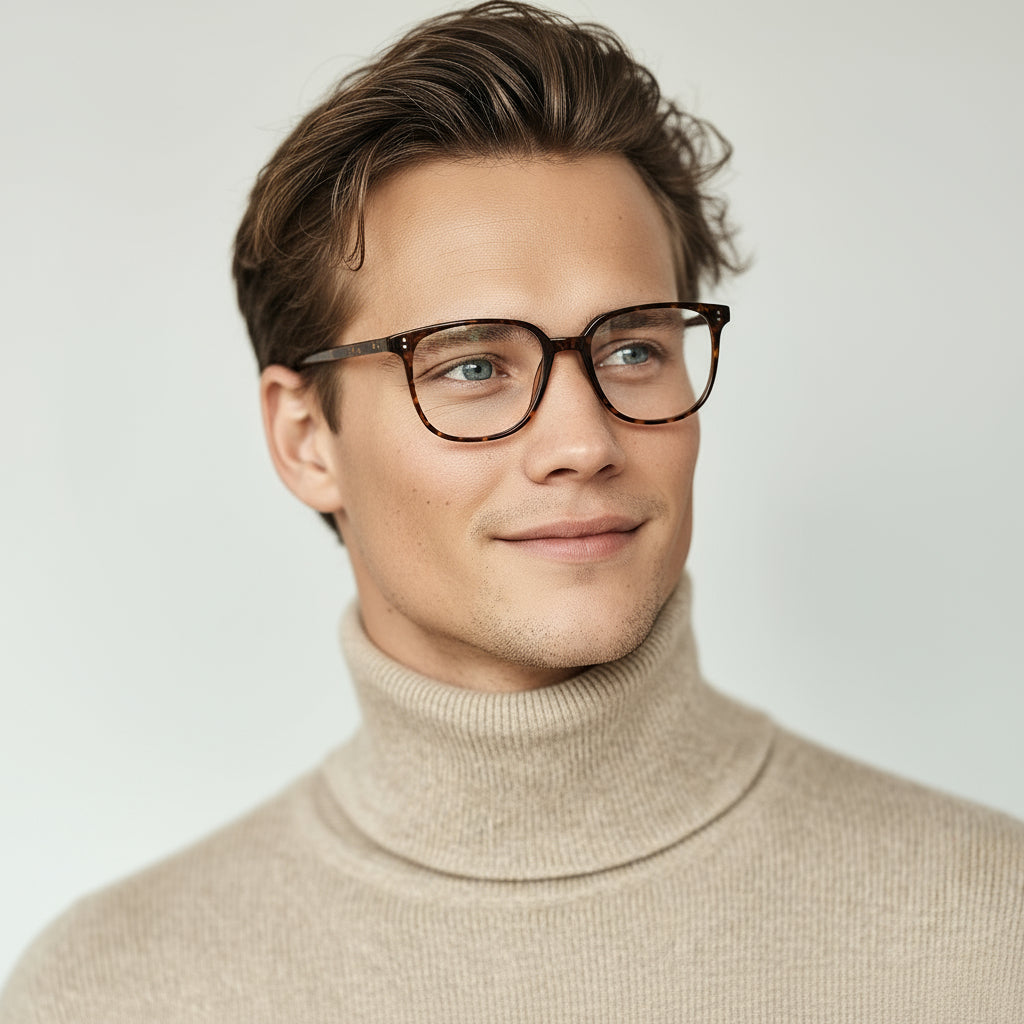 Classic square tortoise eyeglasses