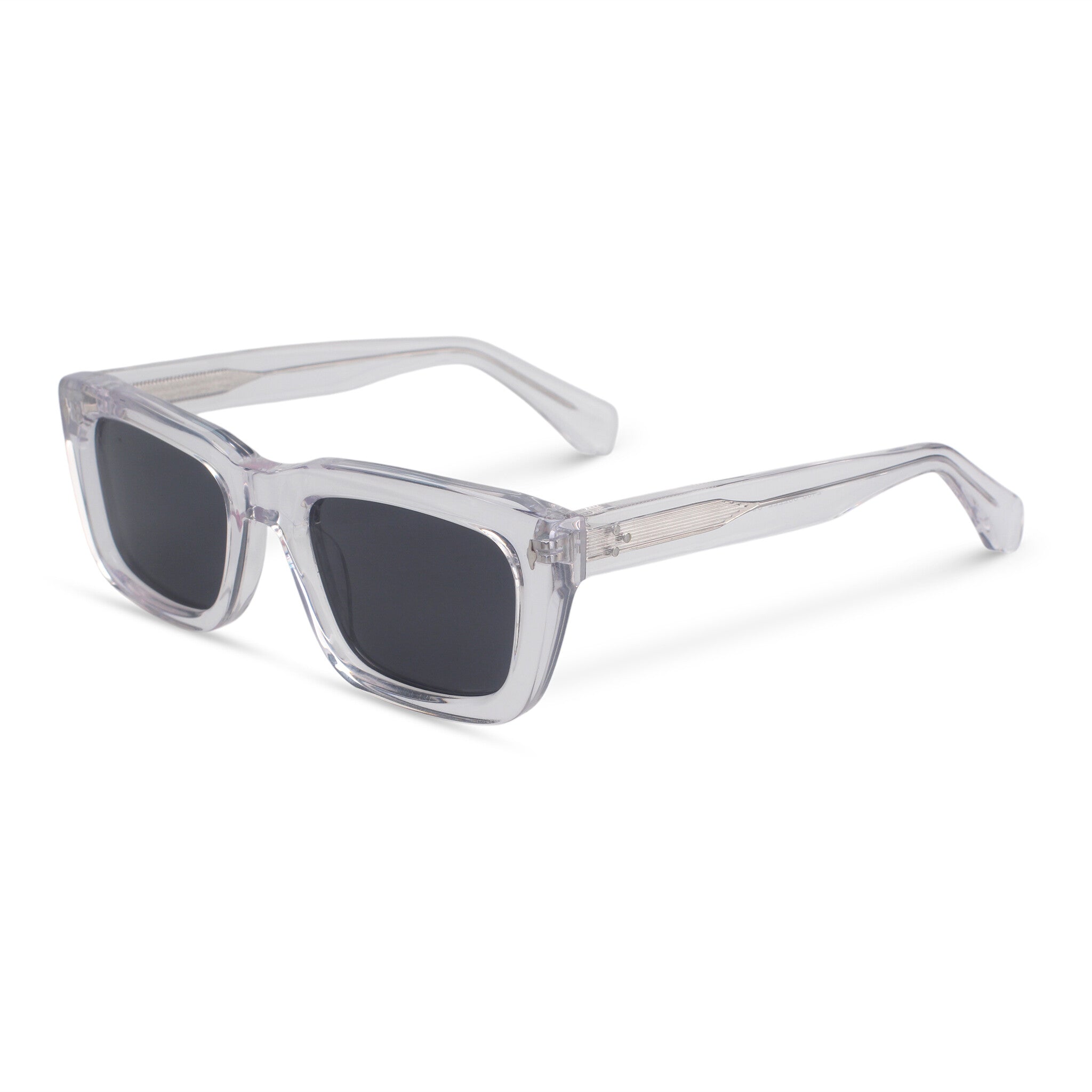Classic rectangular transparent sunglasses