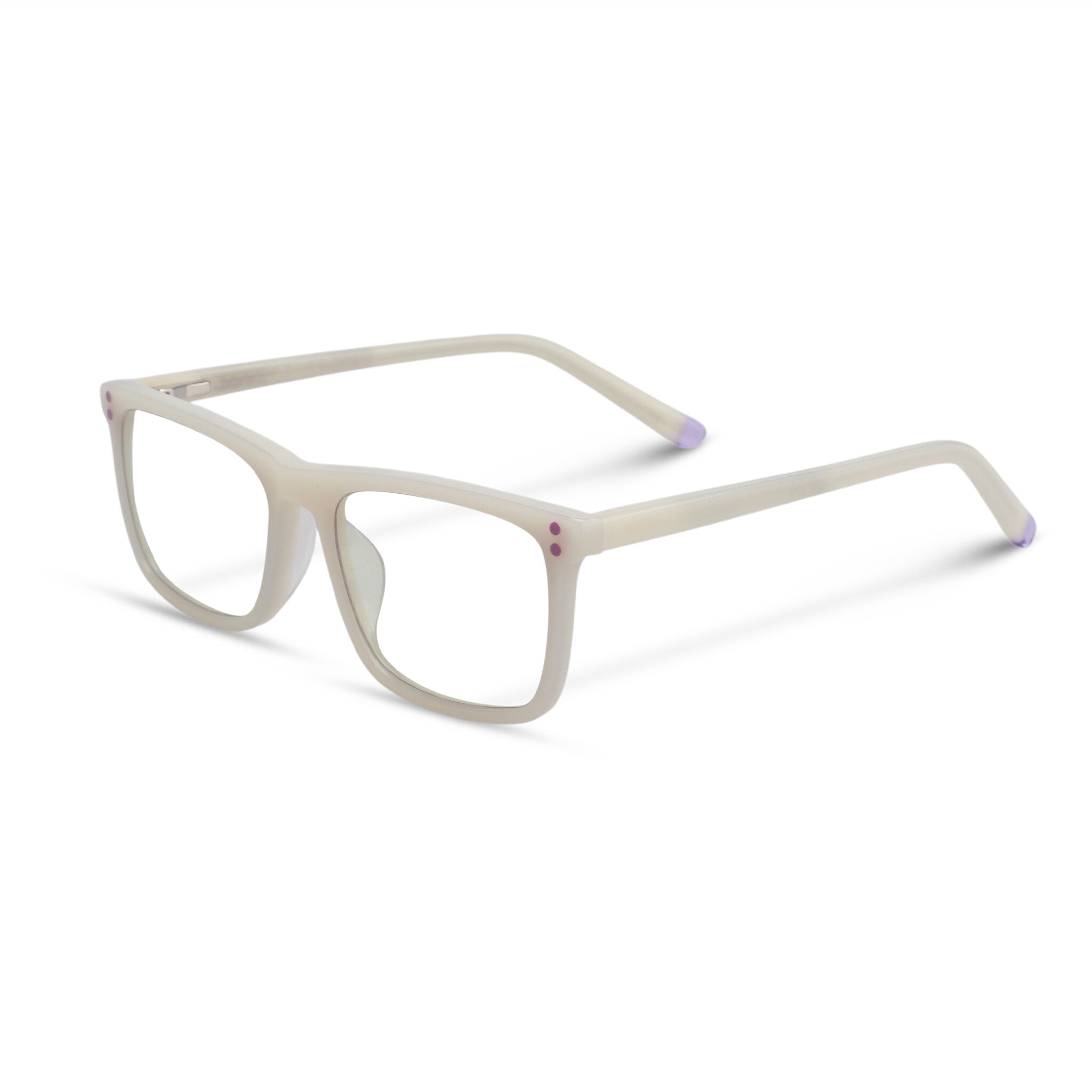 Kids classic square white eyeglasses