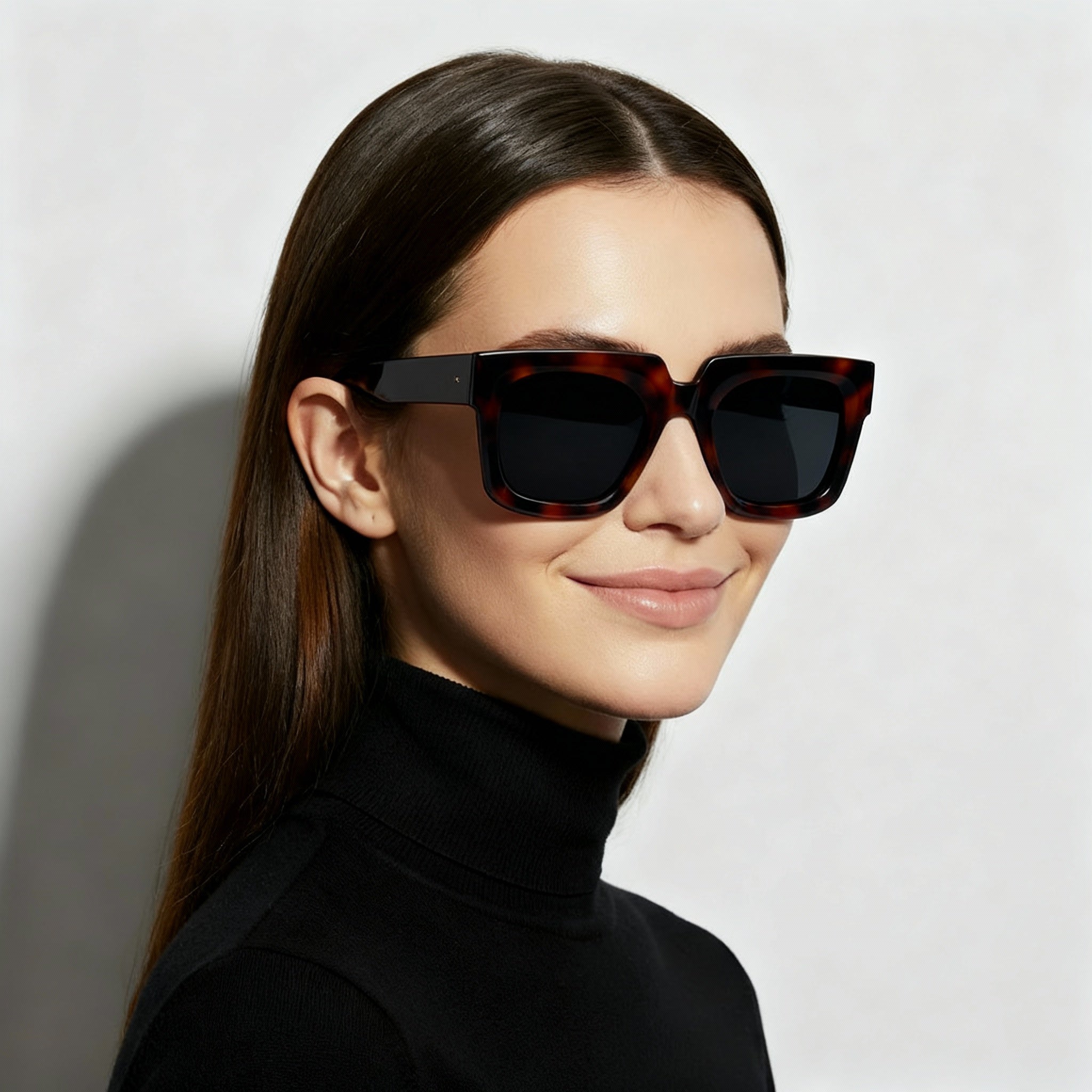 Oversized square tortoise sunglasses