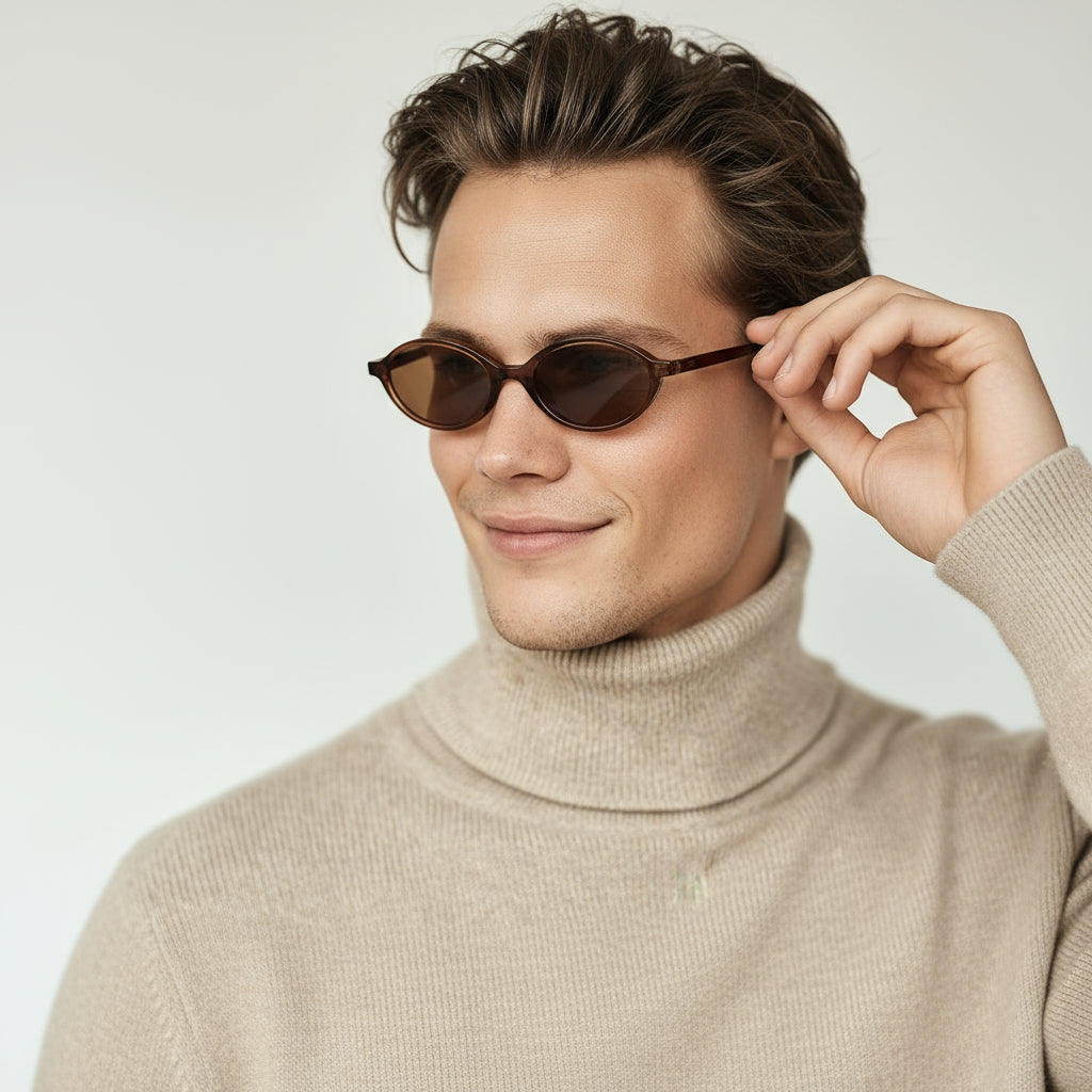 Oval brown sunglasses