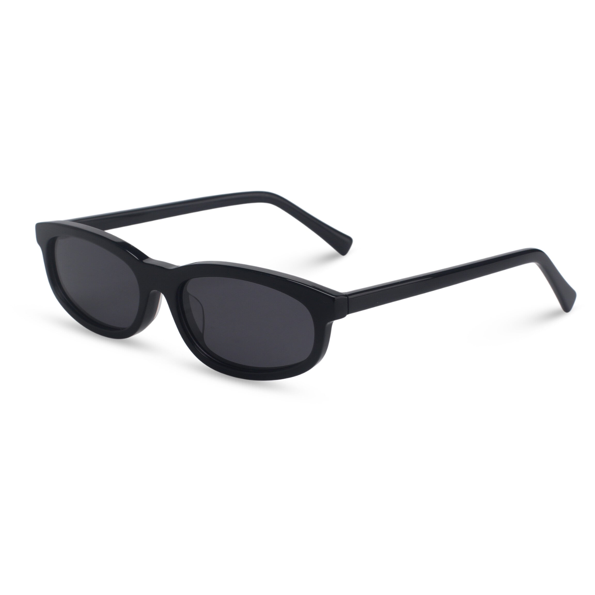 Minimal oval black sunglasses