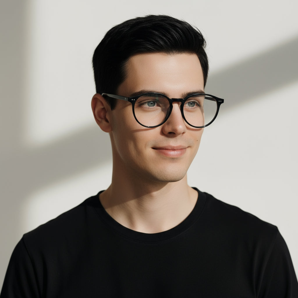 Classic round black eyeglasses