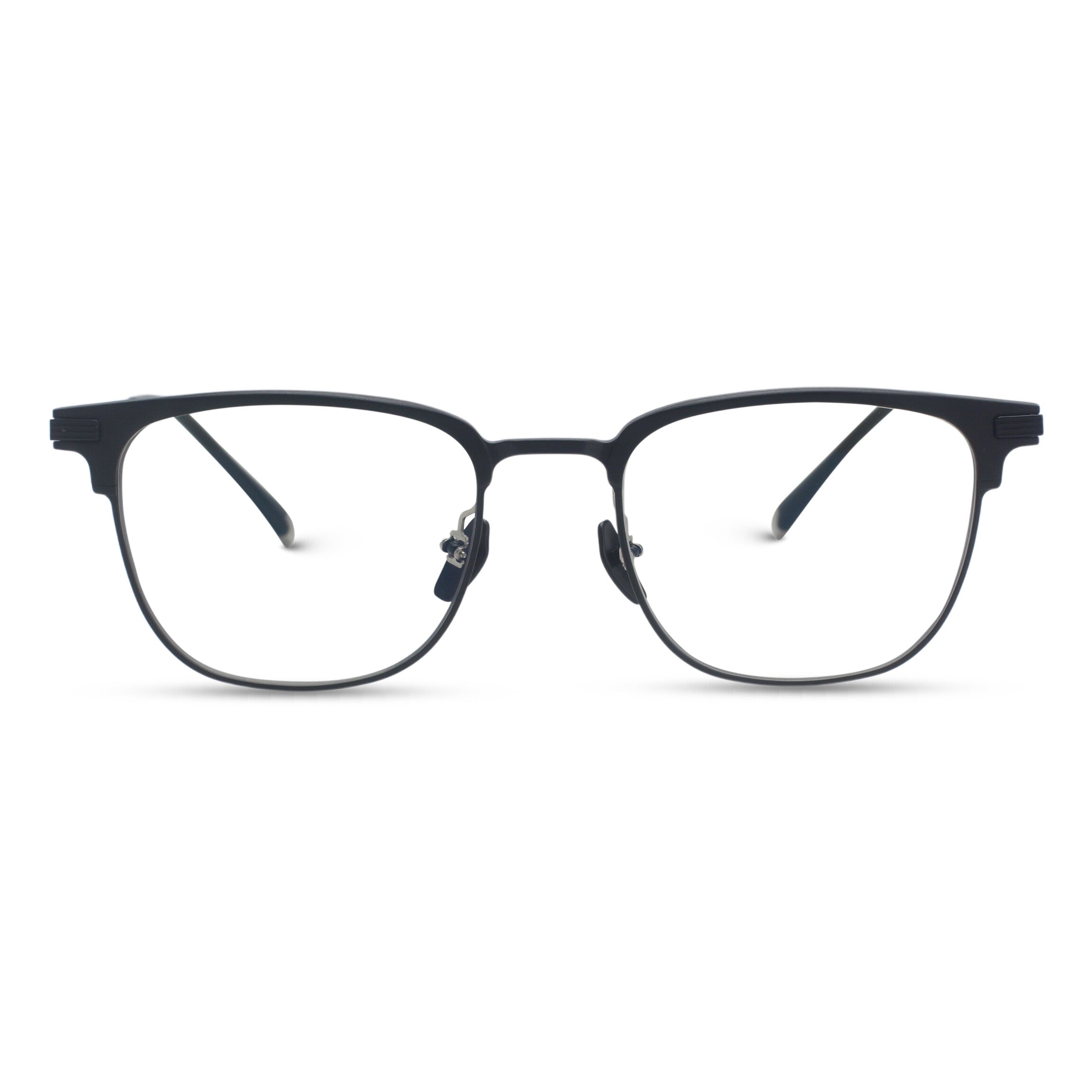 Square full black eyeglasses