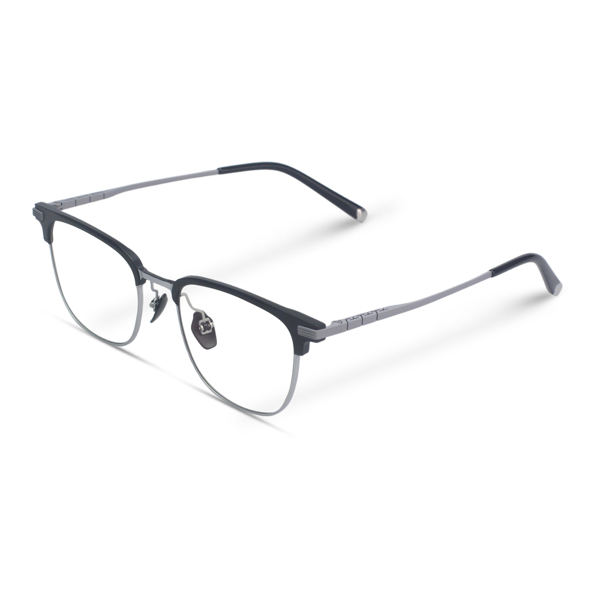 Square silver and black eyeglasses