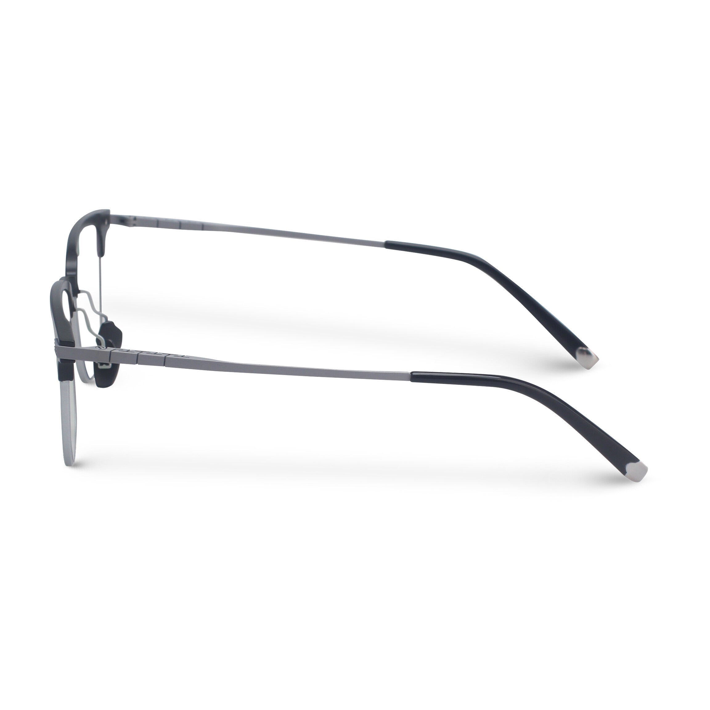 Square silver and black eyeglasses