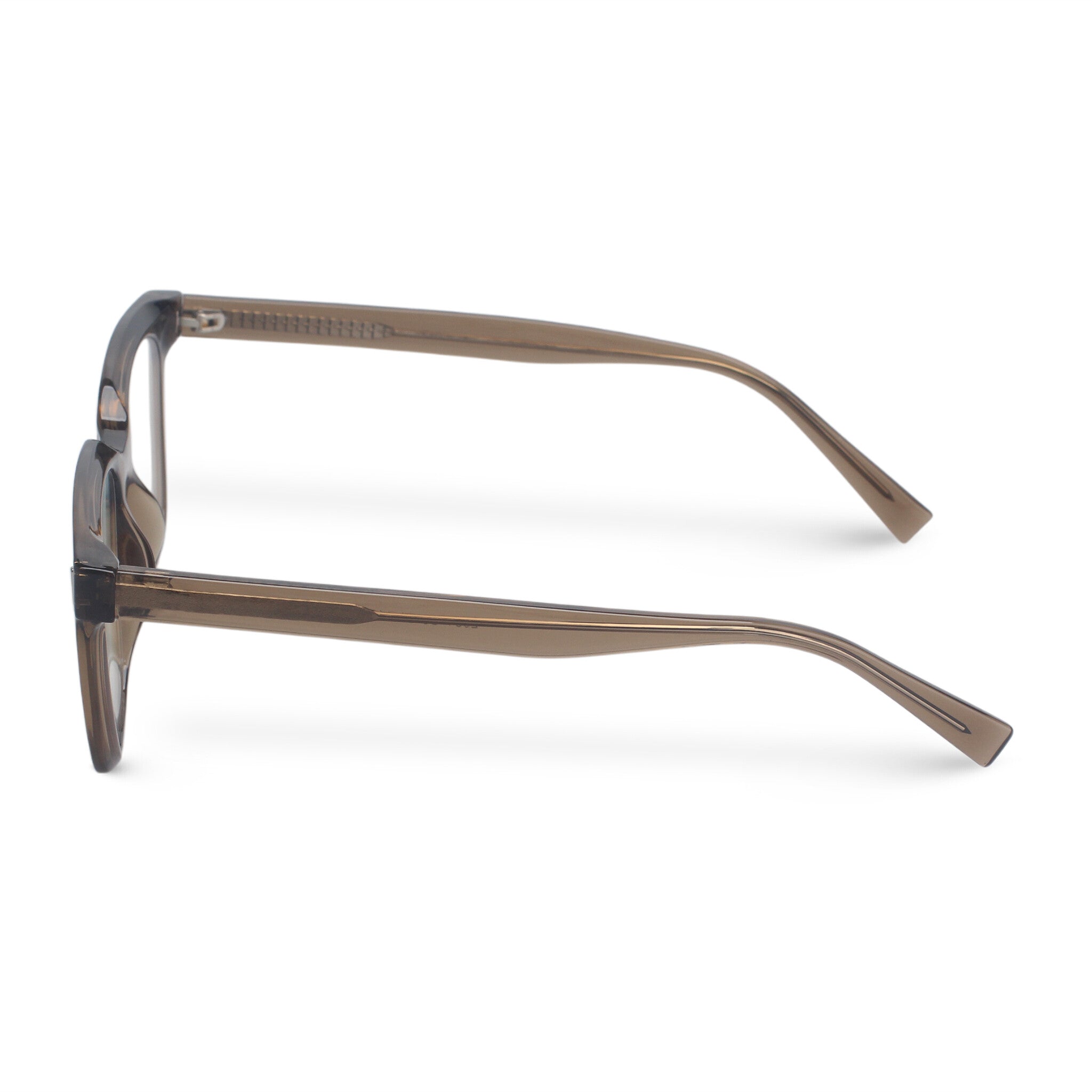Grey brown square plastic eyeglasses