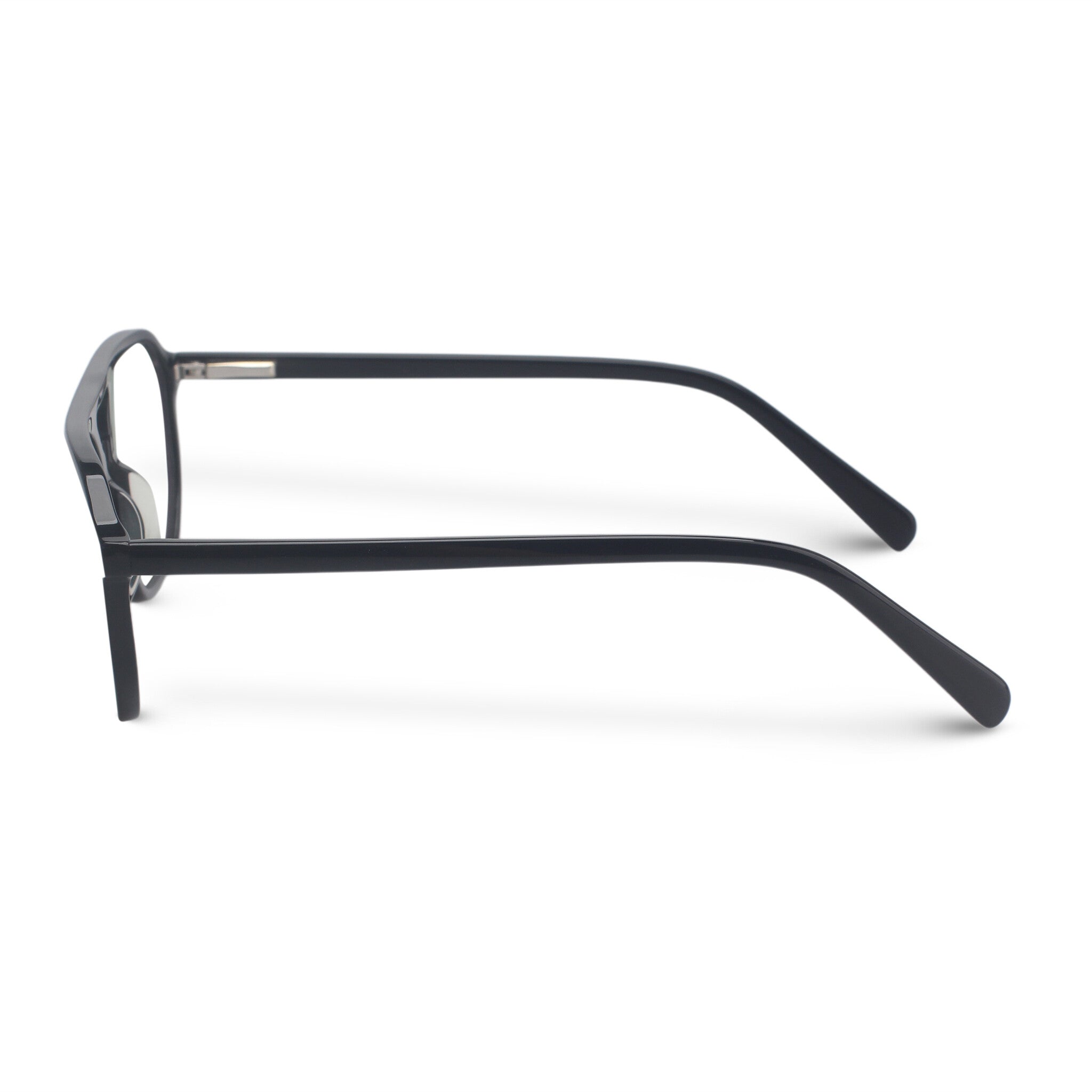 Black acetate aviator eyeglasses