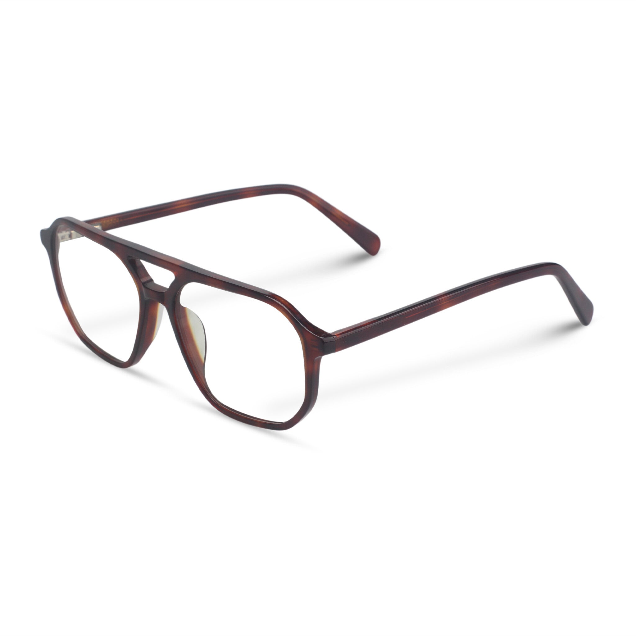 Tortoise red aviator plastic eyeglasses