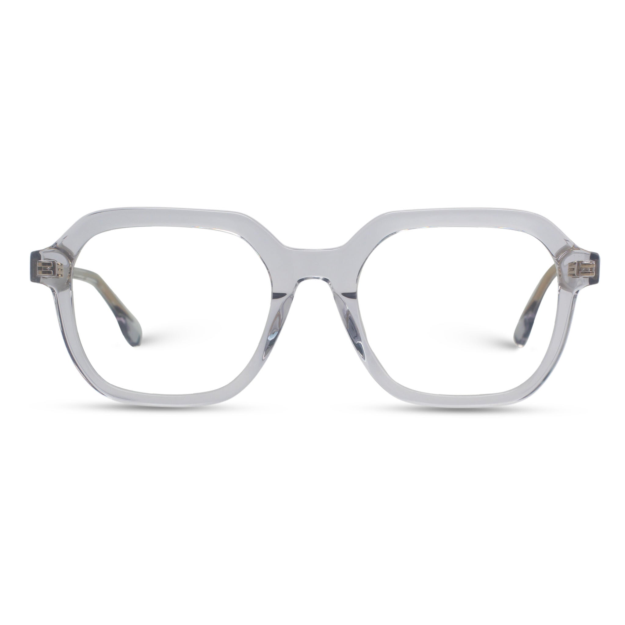 Clear transparent plastic eyeglasses